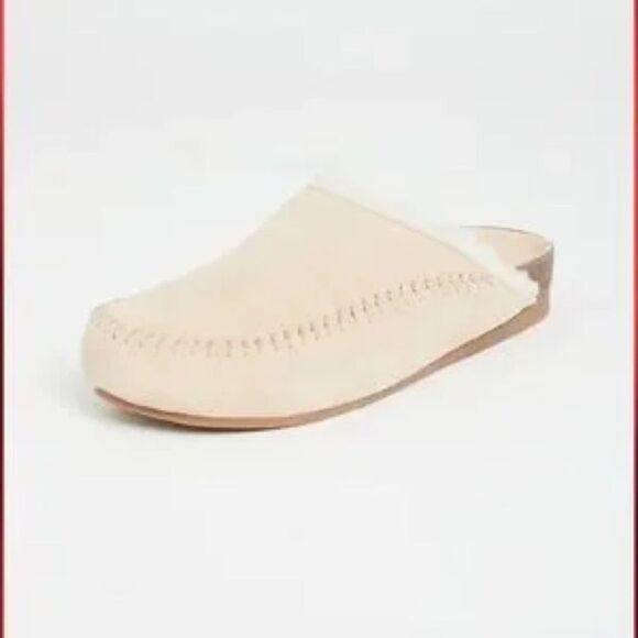 Revolve Villa Rouge Valdez Suede Leather Slippers in Nude - Picture 3 of 8